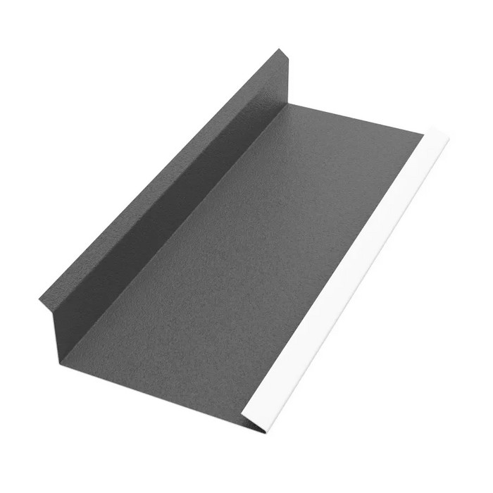 Aquasystem Торцевая планка внутренняя, 0,45 мм Glance Zn 140 (Россия) RR 23 (т-серый) - фото №1