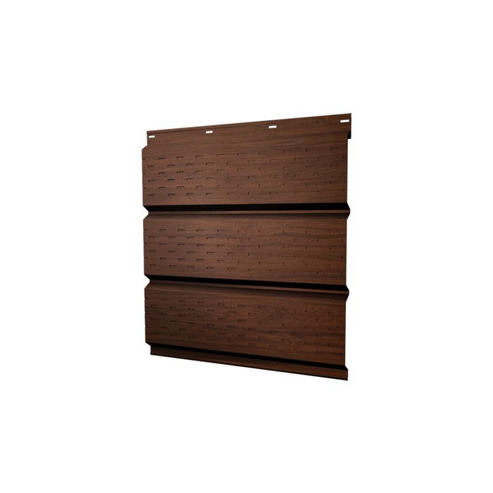 Софит металлический полная перфорация 0,45 Print Elite с пленкой Choco Wood